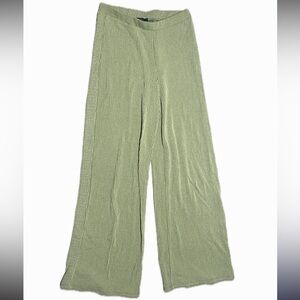 Crinkle Knit Wide Leg Pants